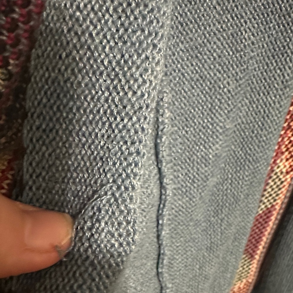 Chaps Blue Southwestern Open-Front Vest with Red Accents - Picture 12 of 12